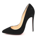 Christian Louboutin Suede Women's Pigalle Follies 120 Pumps 38 Black