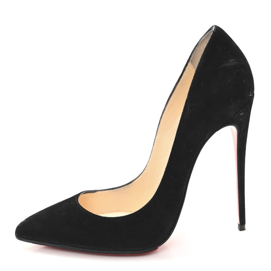 Christian Louboutin Suede Women's Pigalle Follies 120 Pumps 38 Black