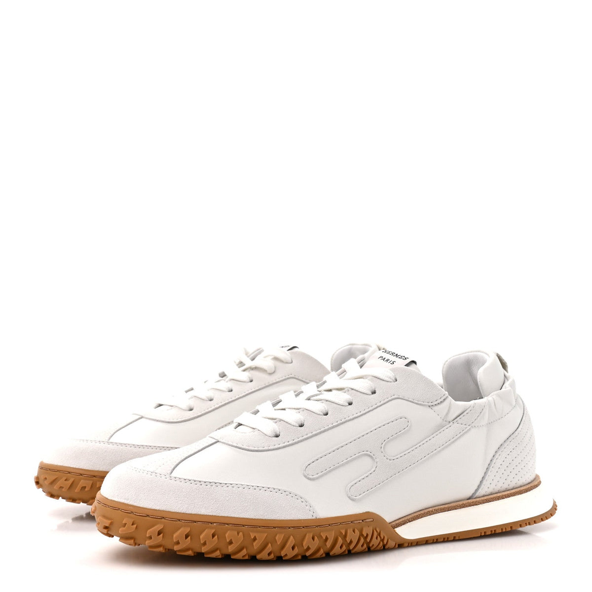 Hermes Nappa Suede Goatskin Women's Jet Sneakers 40.5 White