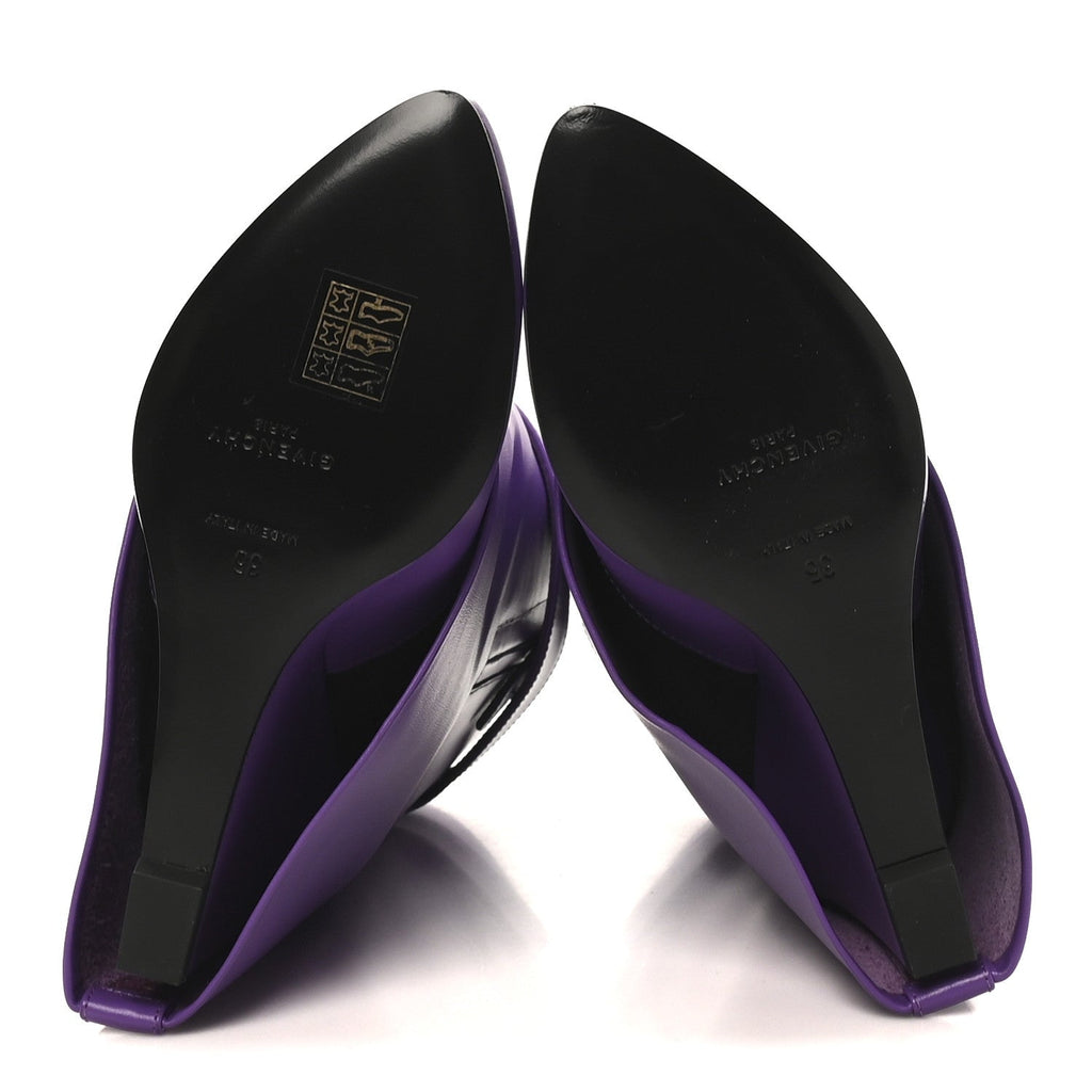 Givenchy Calfskin Women's Shark Lock Ankle Boots 35 Ultraviolet