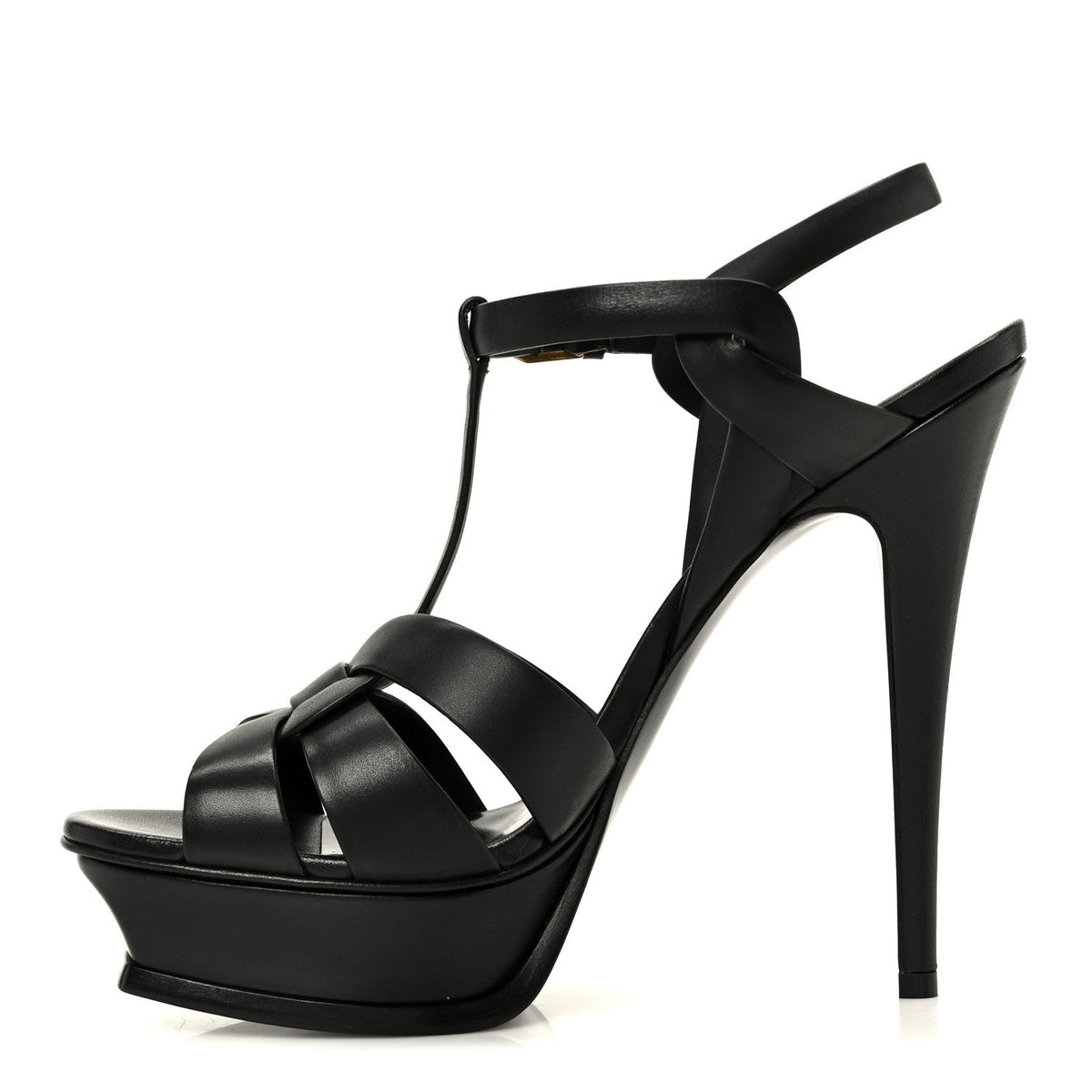 Saint Laurent Calfskin Women's Tribute 105 Sandals 39.5 Black