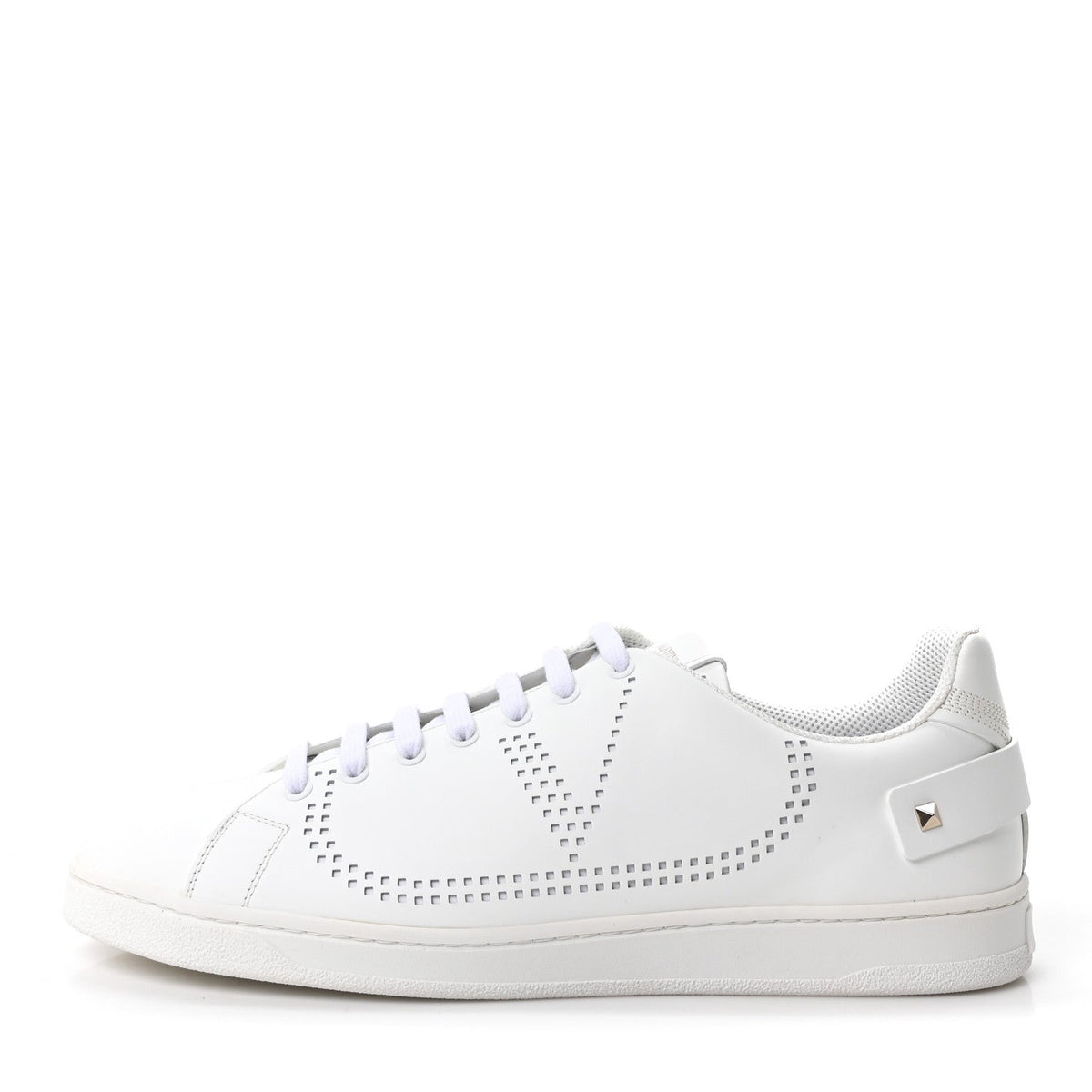 Valentino Garavani Calfskin Men's Backnet Sneakers 46 White