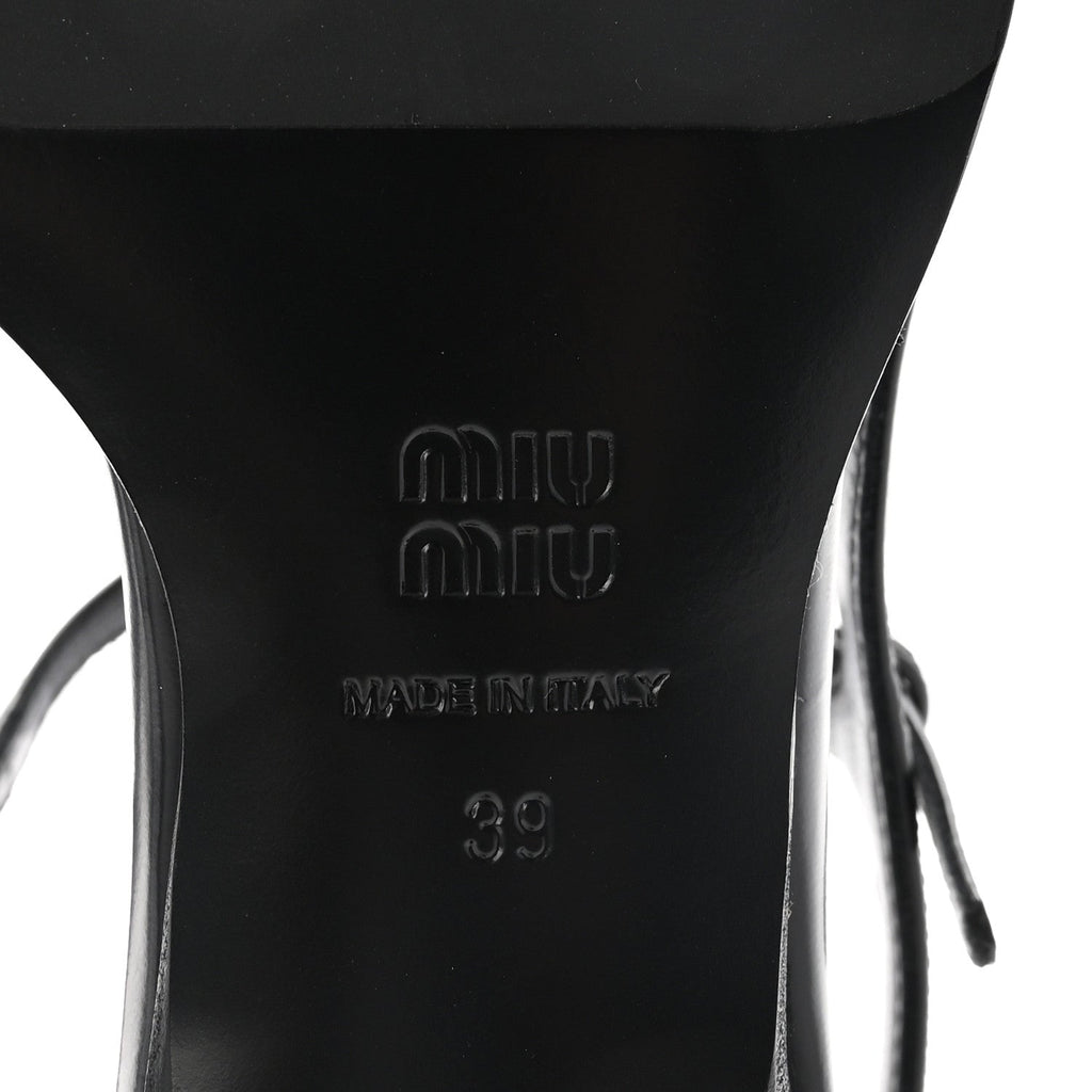 Miu Miu Calfskin Women's Brogue Slingback Pumps 39 Black