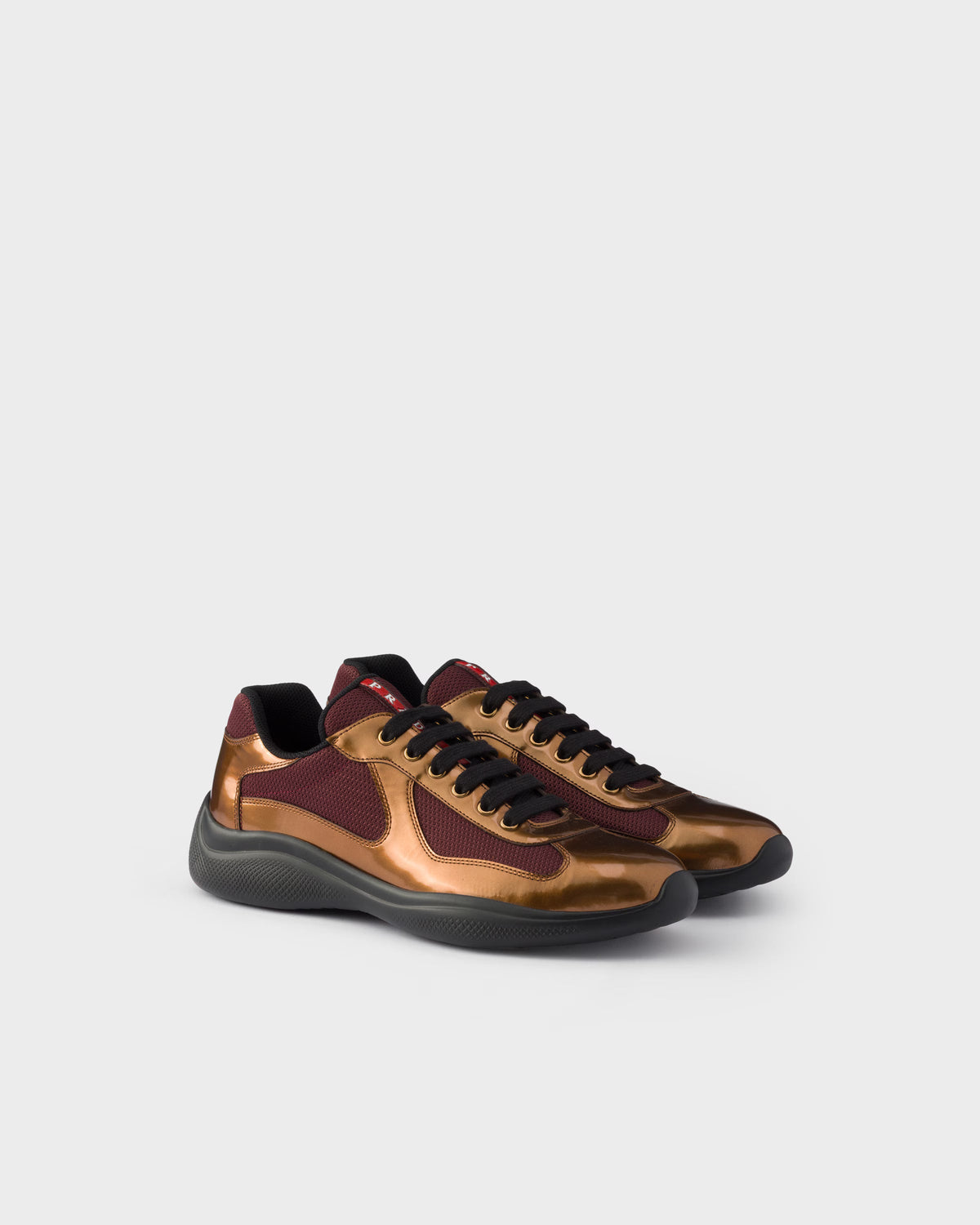 Prada America's Cup Metallic Leather Bike Fabric Men's Shoes