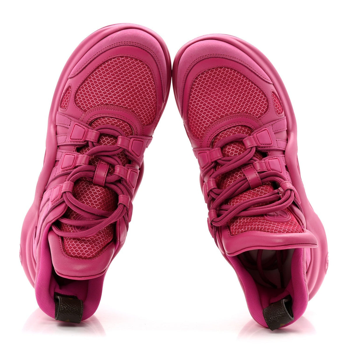 Louis Vuitton Calfskin Technical Nylon Women's LV Archlight Sneakers 37 Rose Pop