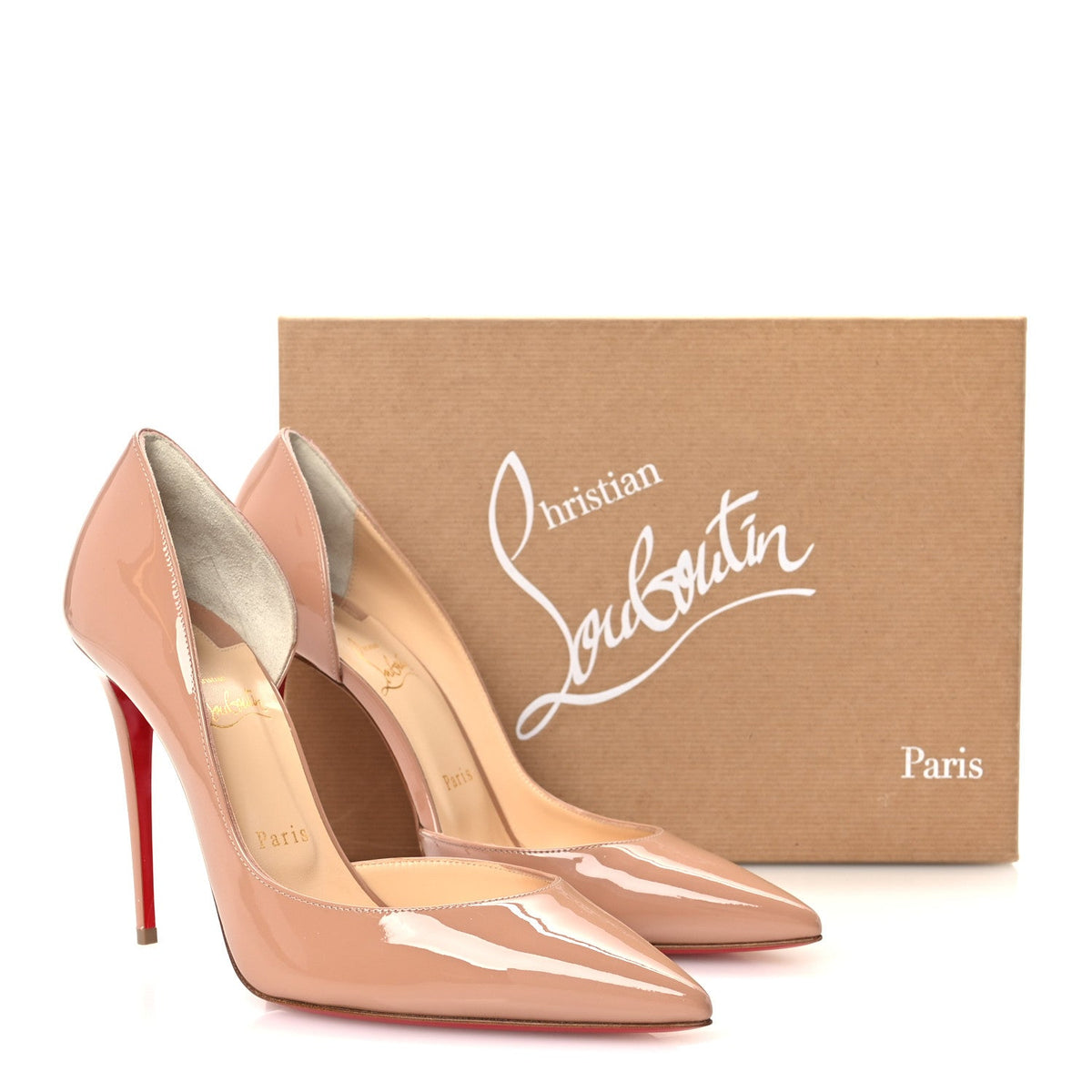 Christian Louboutin Nappa Women's Iriza 100 Pumps 39.5 Nude