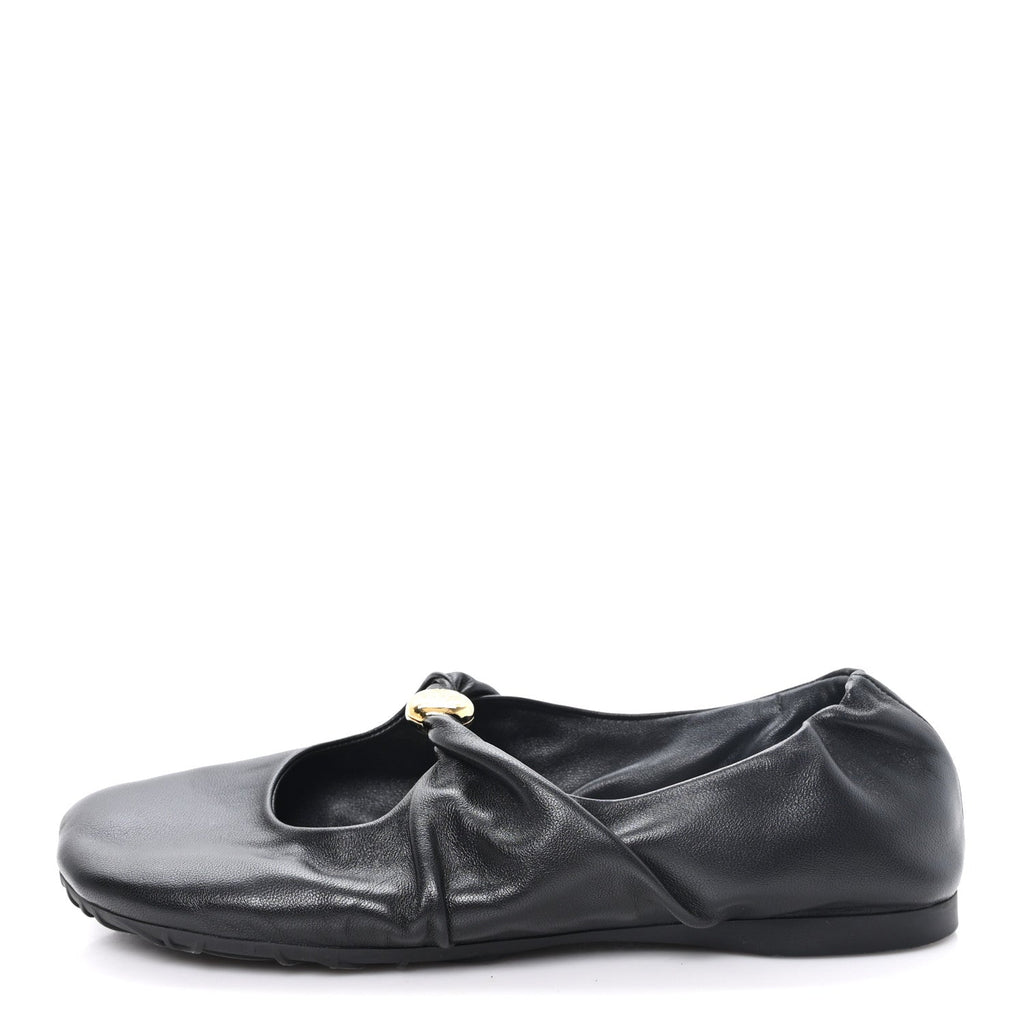 Loewe Lambskin Women's Pebble Ballerina Flats 35 Black