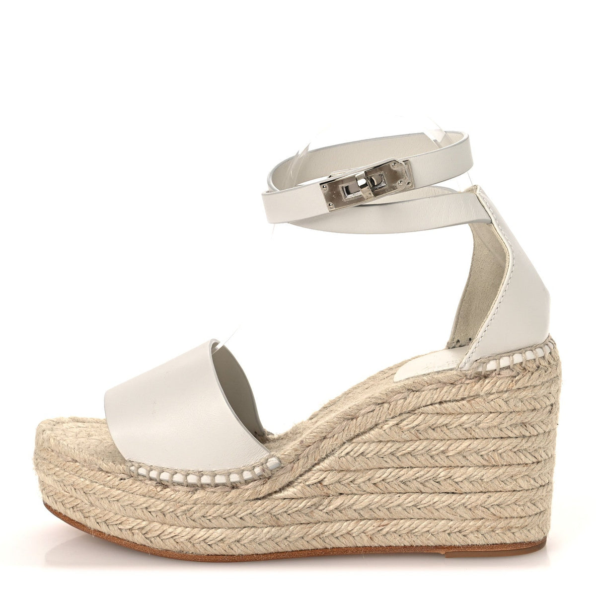 Calfskin Tipoli Espadrille Wedges White
