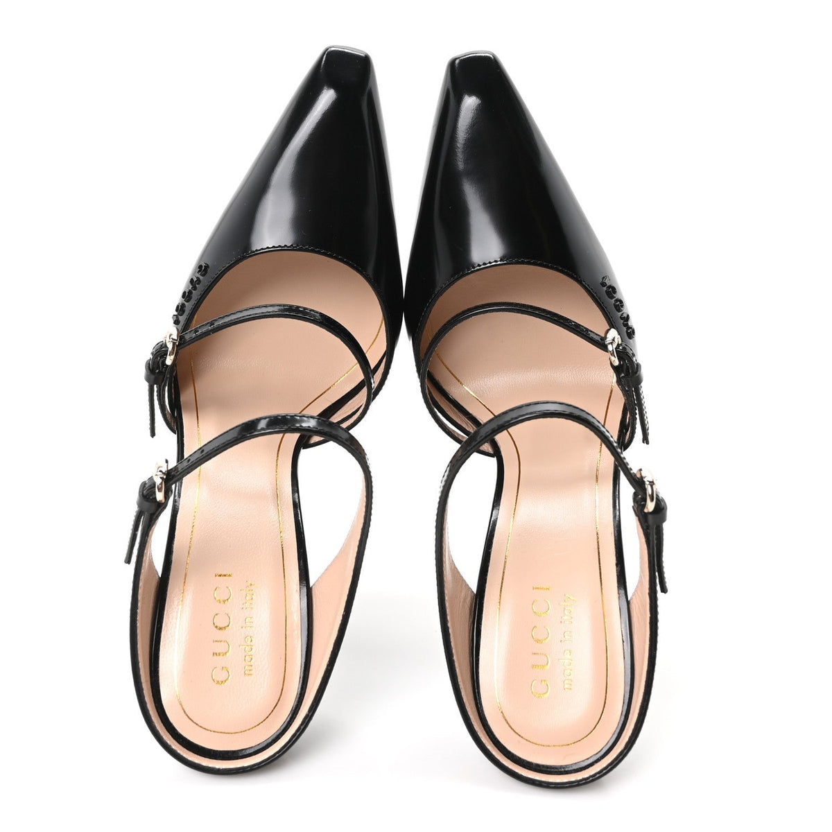 Gucci Calfskin Women's Regent Wedge Mules 36 Black