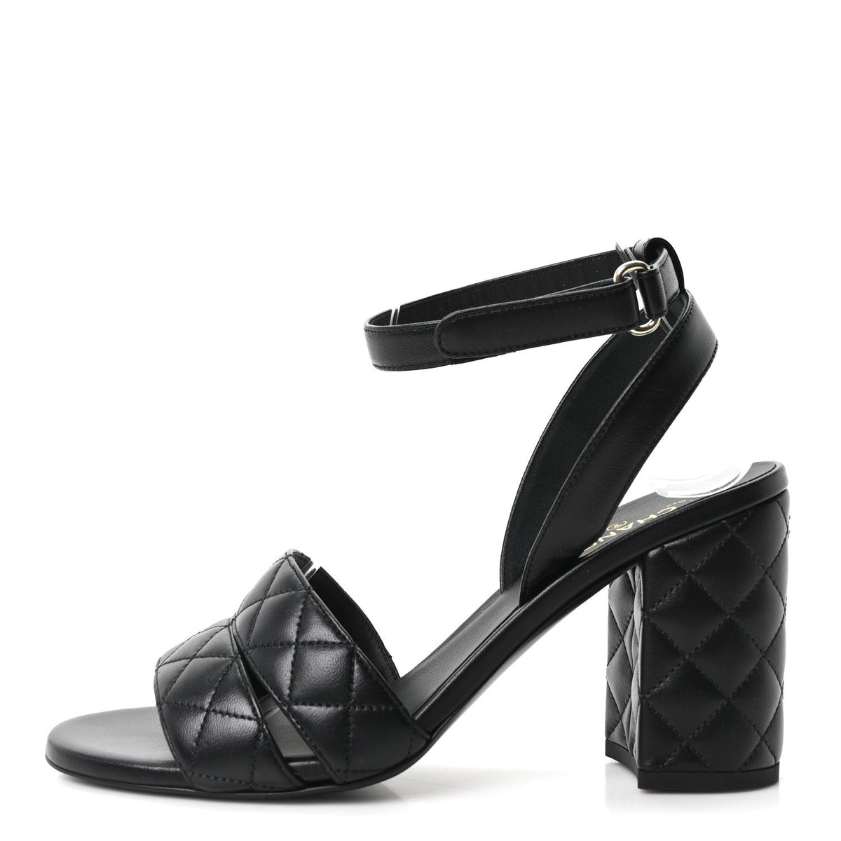 Lambskin Quilted Sandals Black