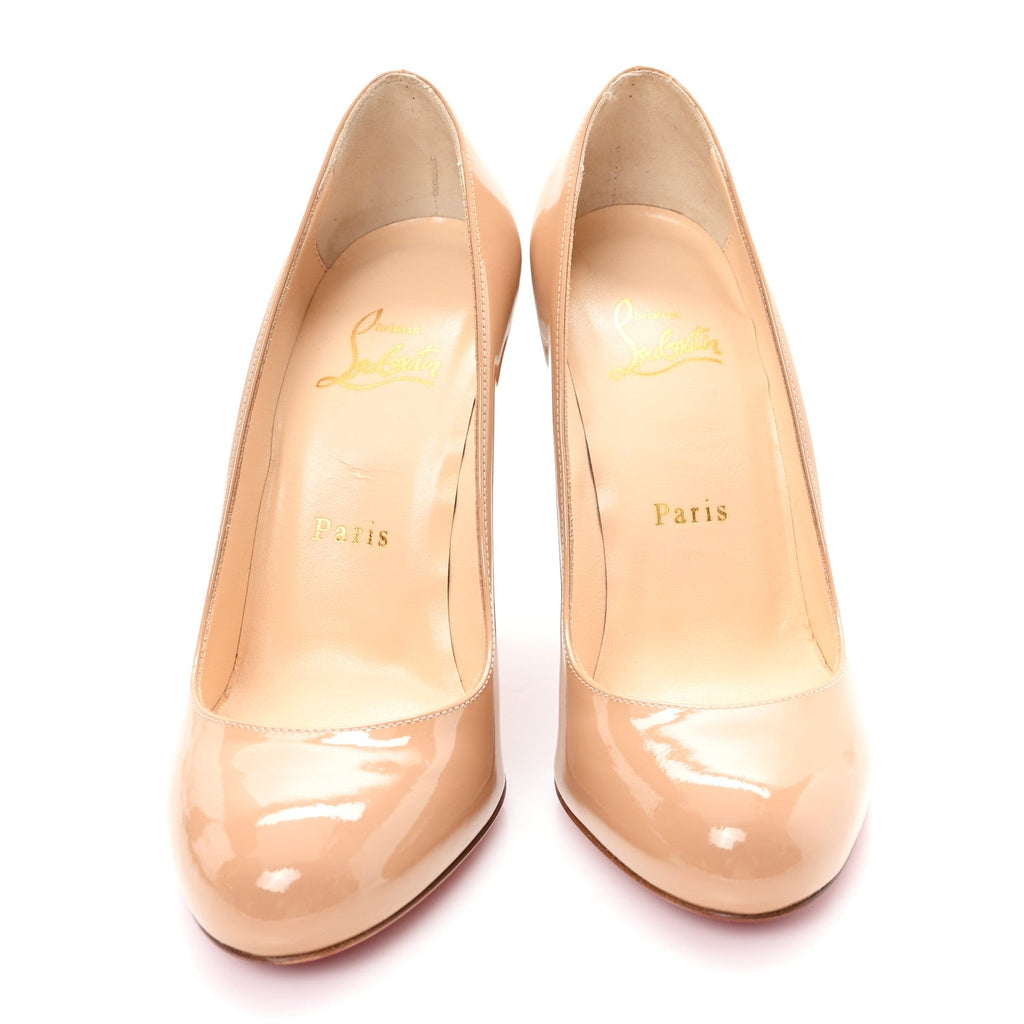Christian Louboutin Patent Leather Women's Fififa 100 Pumps 36.5 Nude