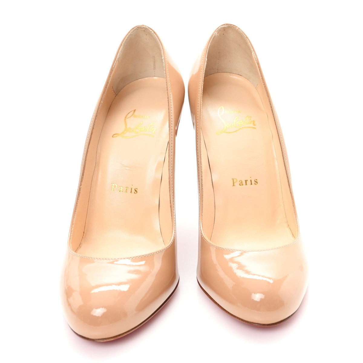 Christian Louboutin Patent Leather Women's Fififa 100 Pumps 36.5 Nude
