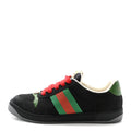 Gucci Calfskin Nylon GG Web Men's Screener Sneakers 8 Black