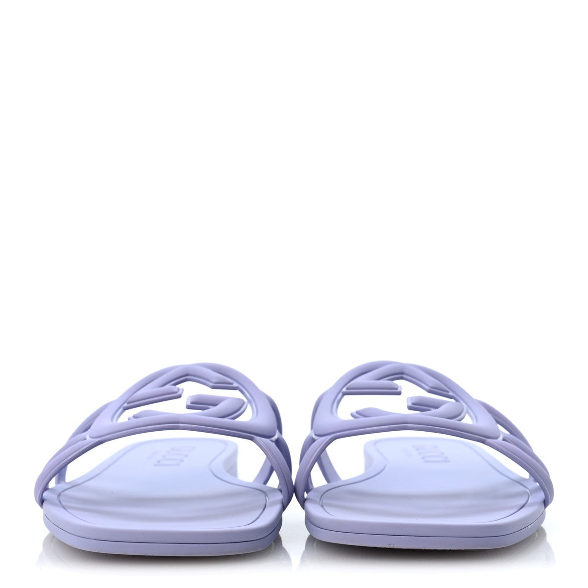 Gucci Rubber Women's Interlocking G Slide Sandals 40 Roger Glicine