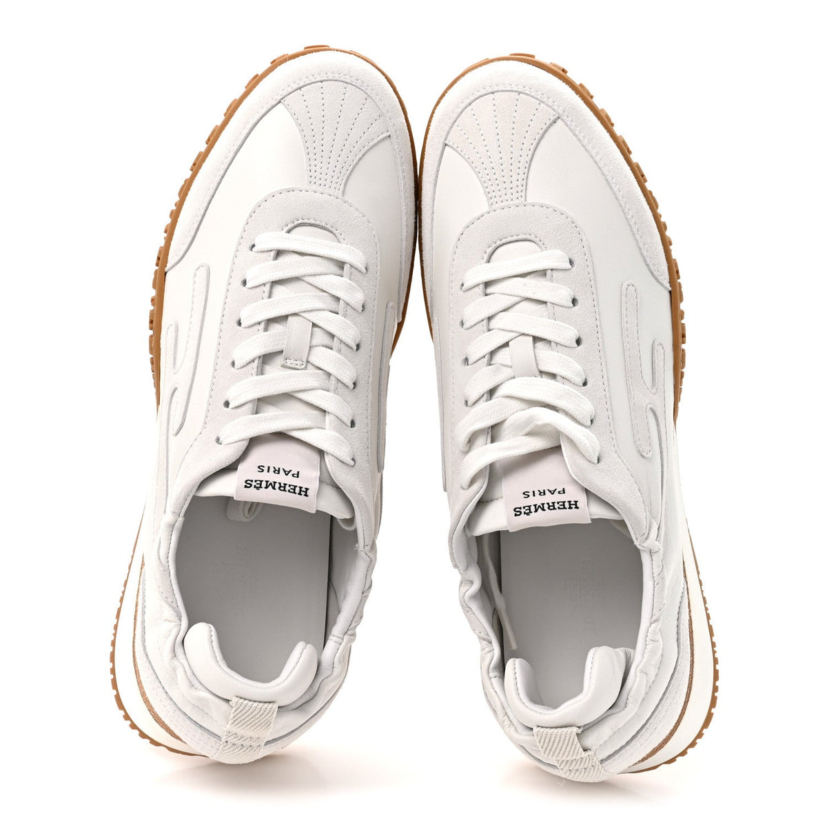 Hermes Nappa Suede Goatskin Women's Jet Sneakers 40.5 White
