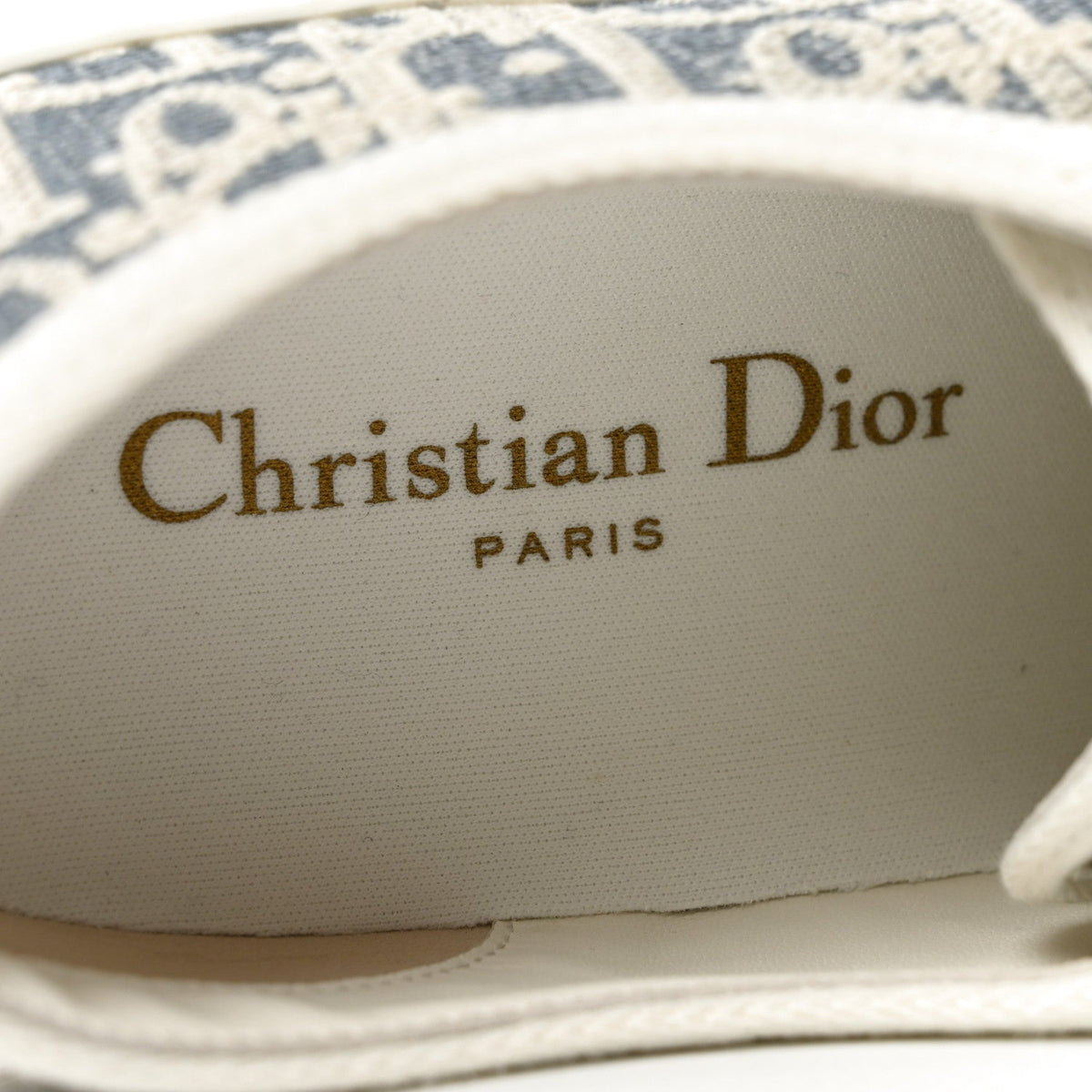 Christian Dior Oblique Raffia Effect Women's Walk'N'Dior Low Top Sneakers 37 Blue