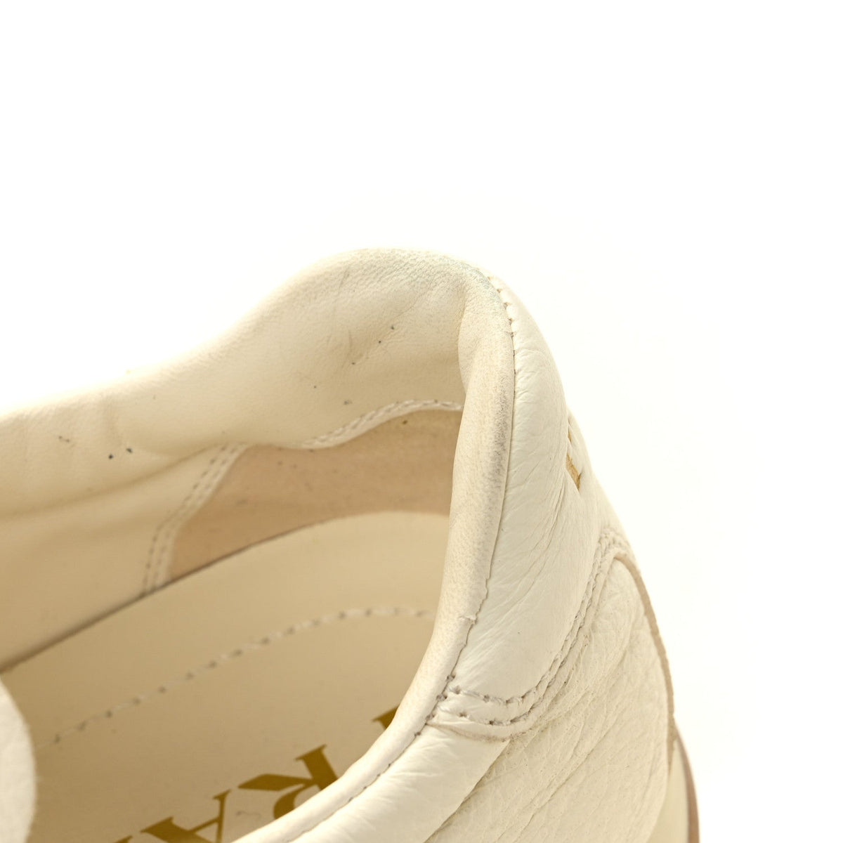 Prada Calfskin Metal Triangle Logo Women's Sneakers 40 Neutral