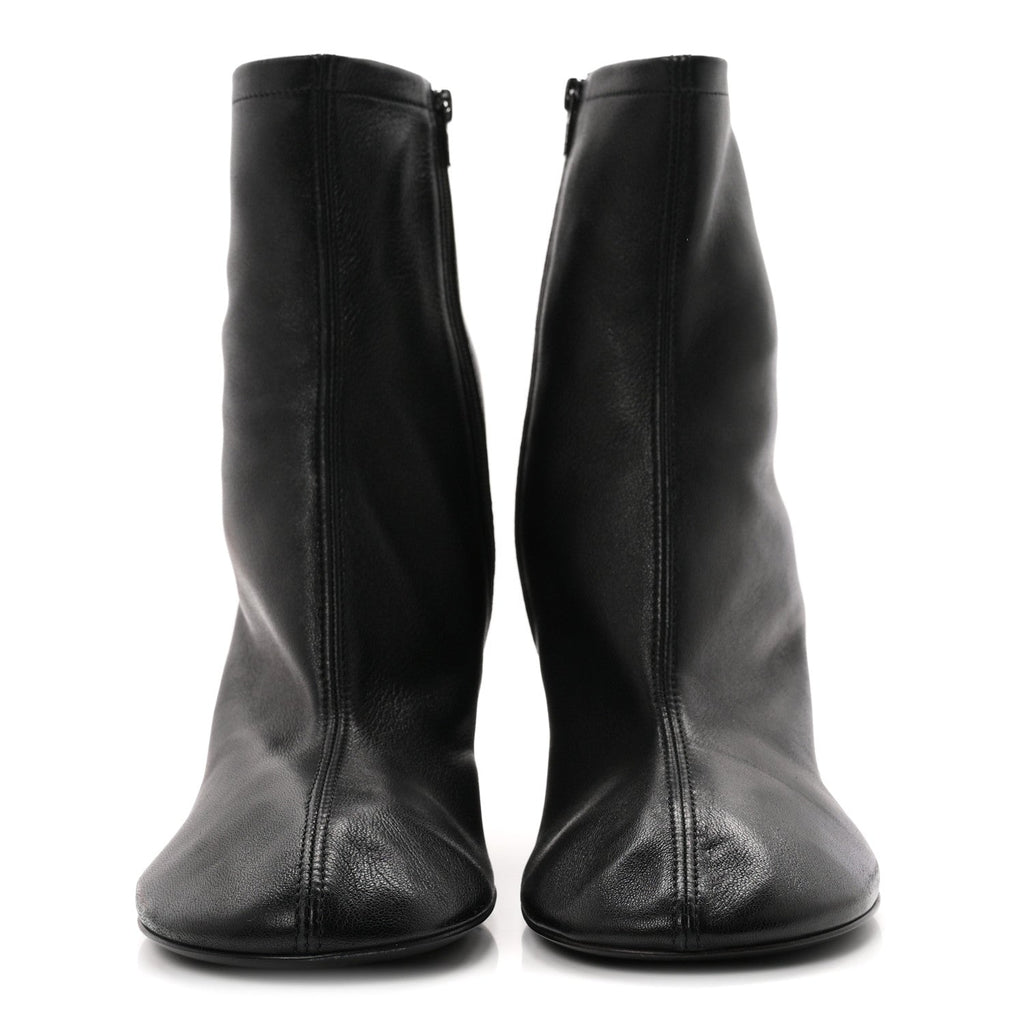 Balenciaga Shiny Soft Sheepskin Glove 8cm Women's Ankle Boots Black