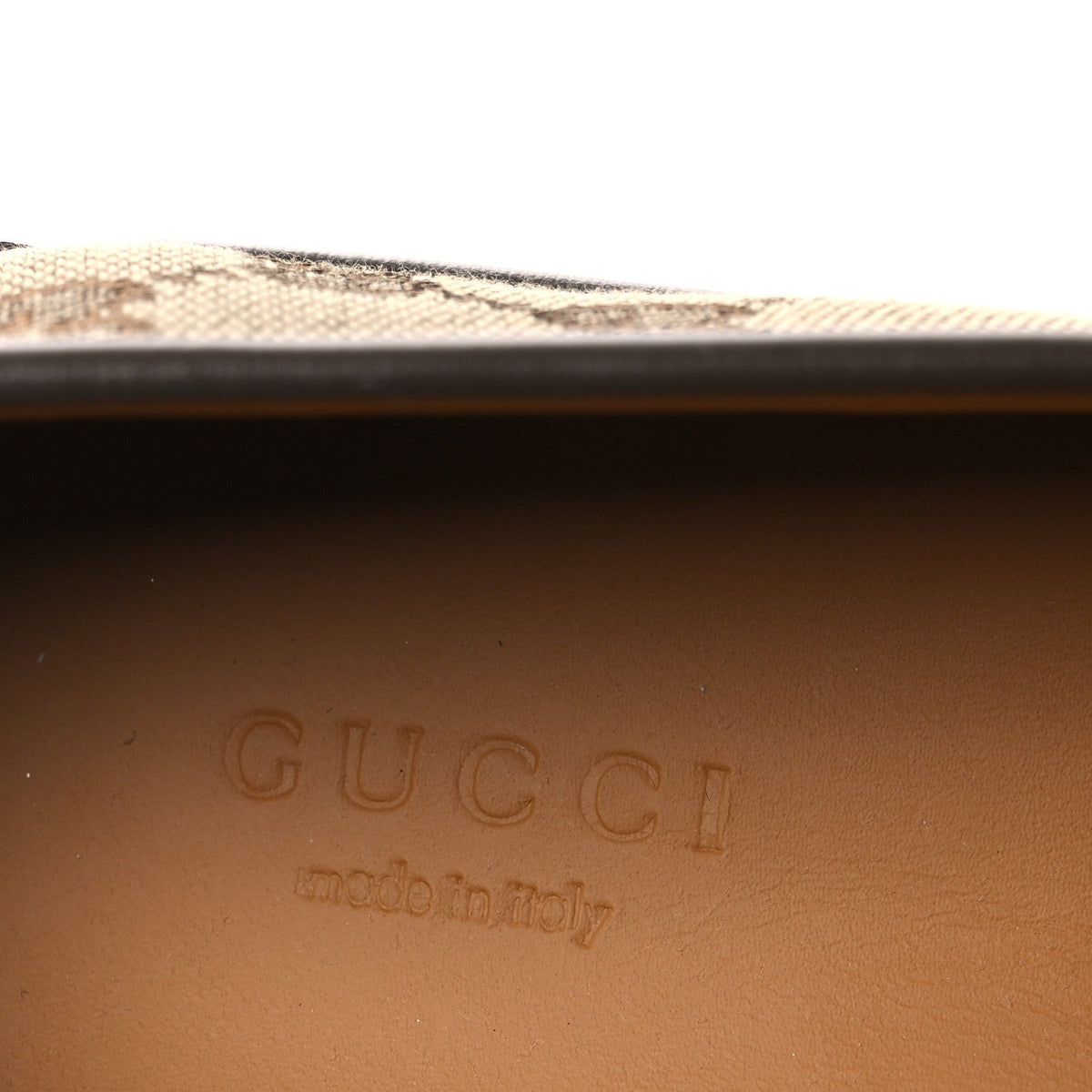Gucci Monogram Canvas Women's Horsebit Wedge Platform Loafers 37 Beige Ebony