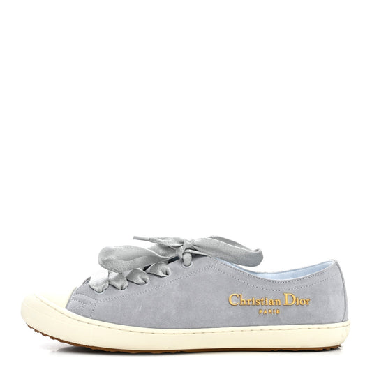 Christian Dior Suede Calfskin Women's Dior Star Low Top Sneakers 38 Blue