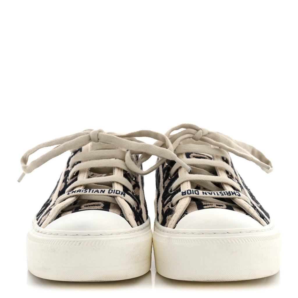 Christian Dior Canvas Oblique Women's Walk'N'Dior Low Top Sneakers 36 Deep Blue