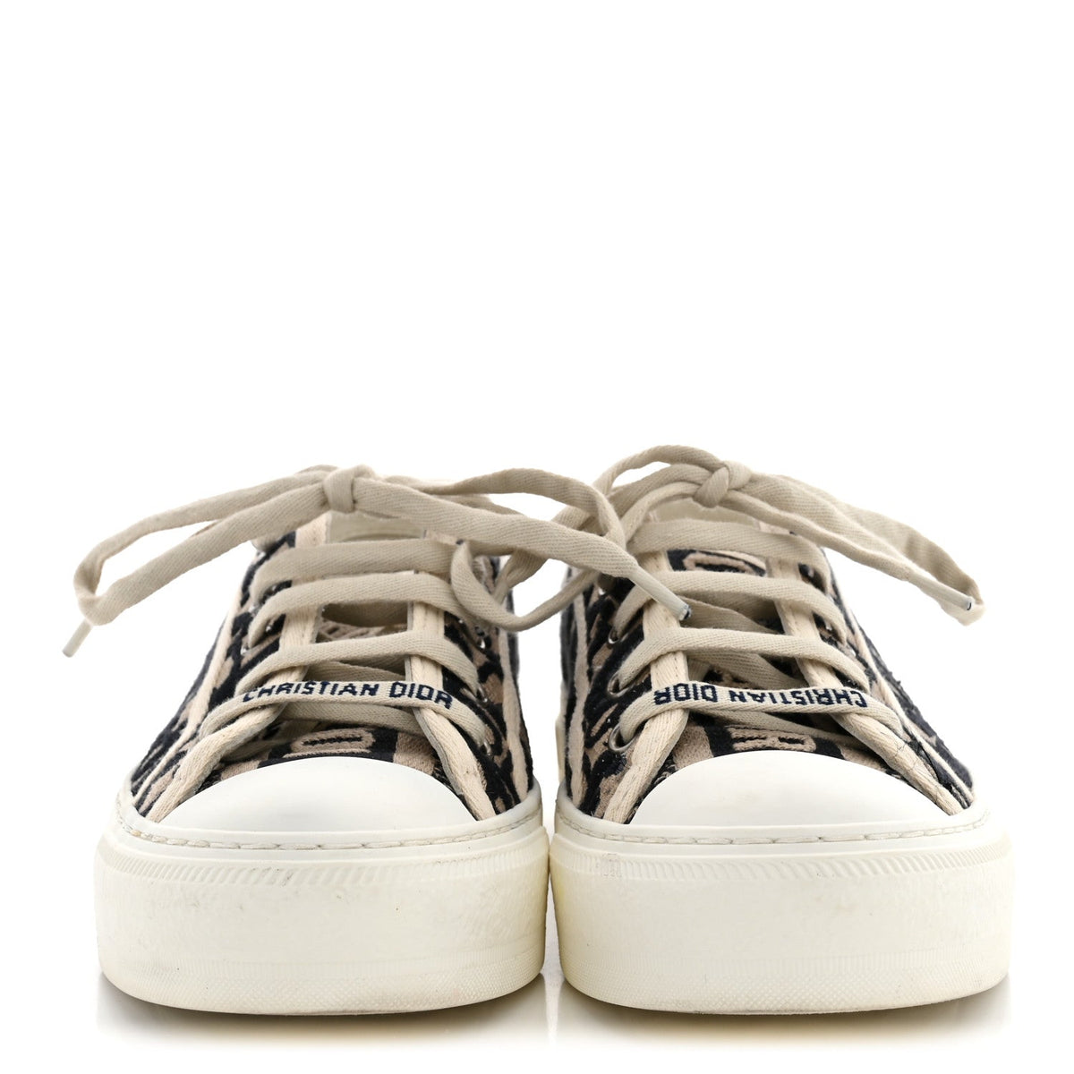 Christian Dior Canvas Oblique Women's Walk'N'Dior Low Top Sneakers 36 Deep Blue