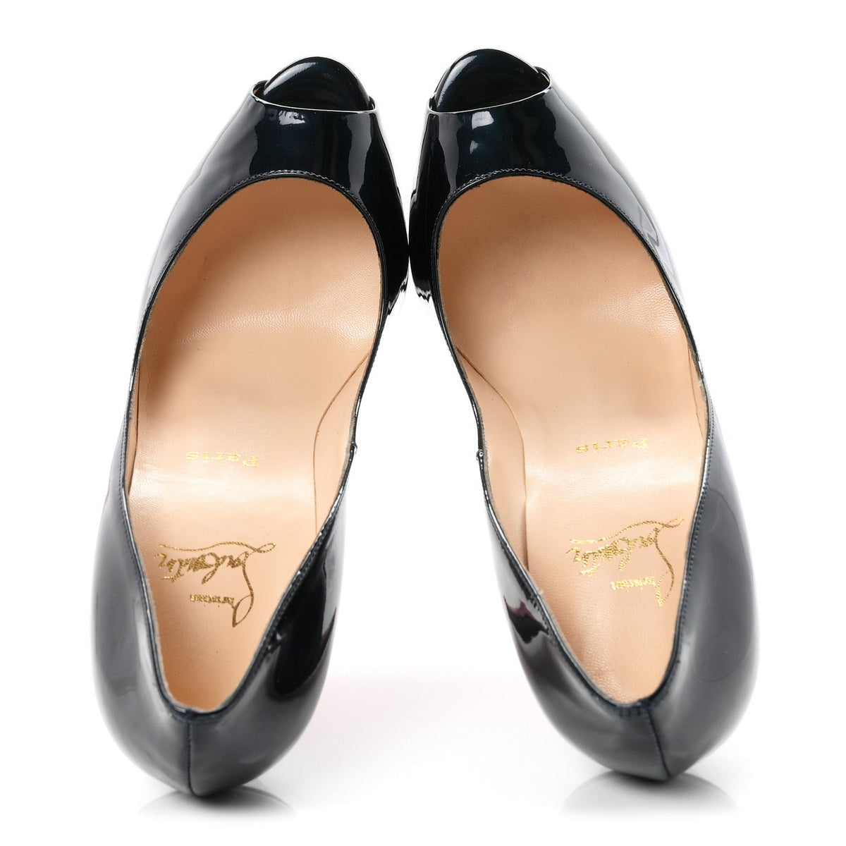 Christian Louboutin Patent Women's Lady Z 120 Pumps 39 Dark Blue