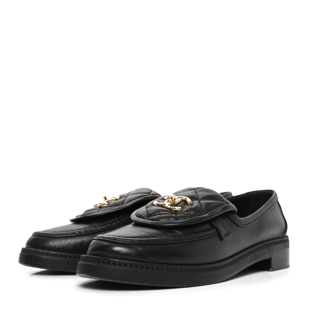 Chanel Lambskin Quilted CC Turnlock Women's Loafers