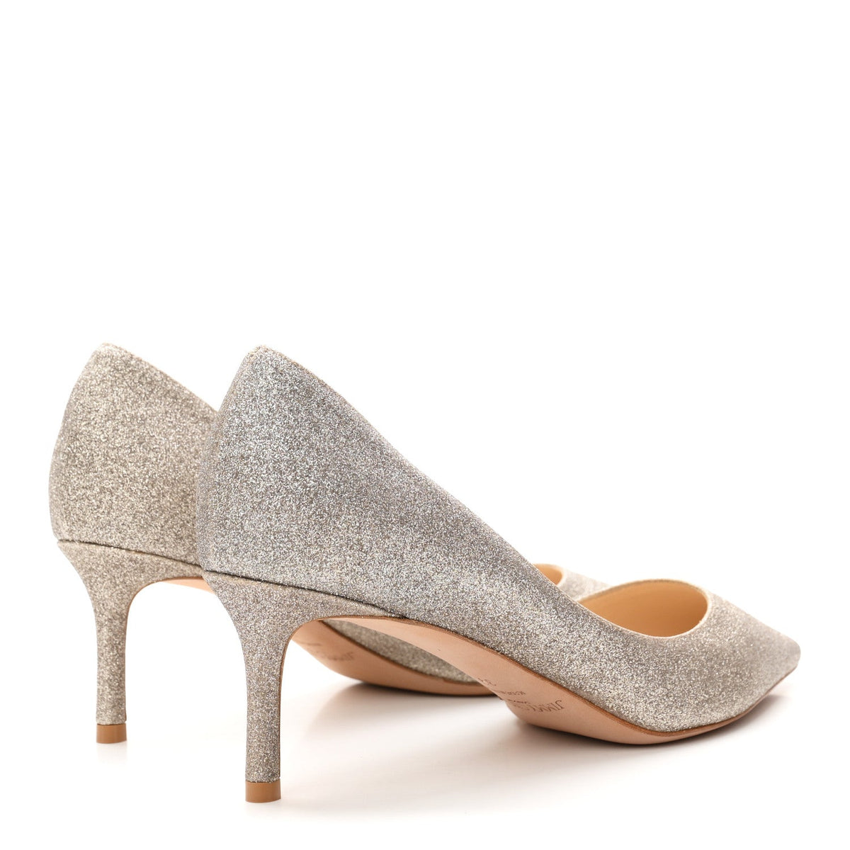 Jimmy Choo Dusty Glitter Women's Romy 60 Pumps 39 Platinum Ice