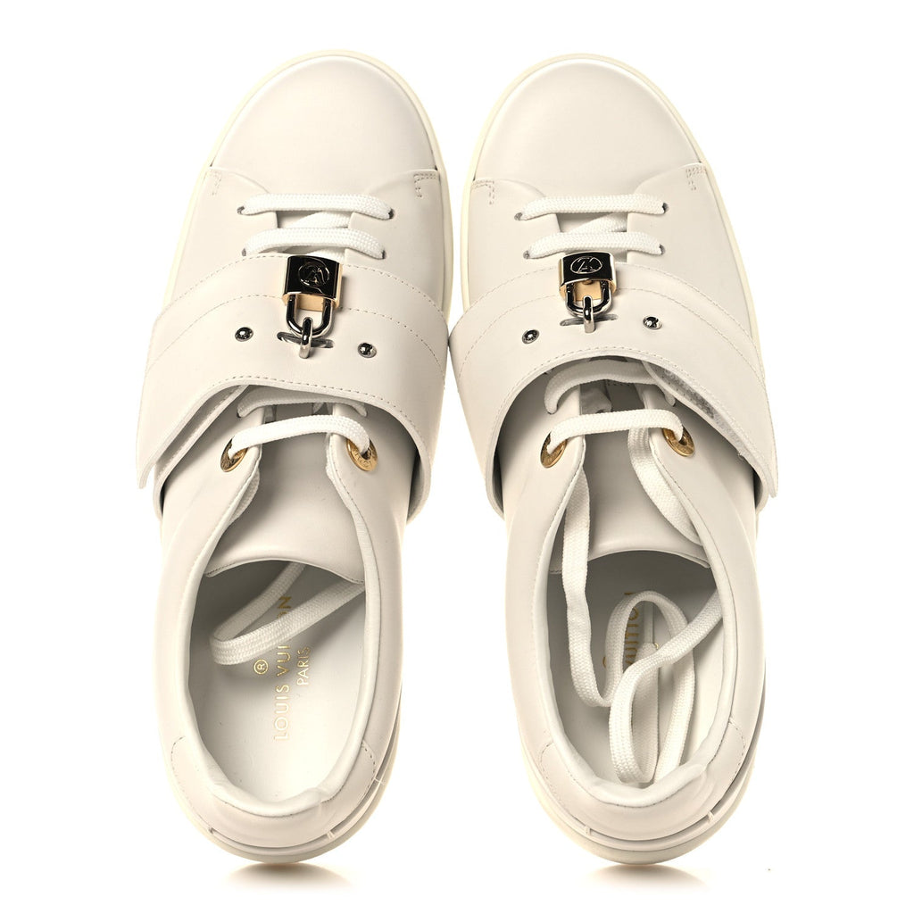 Louis Vuitton Calfskin Women's Front Row Sneakers 36.5 White