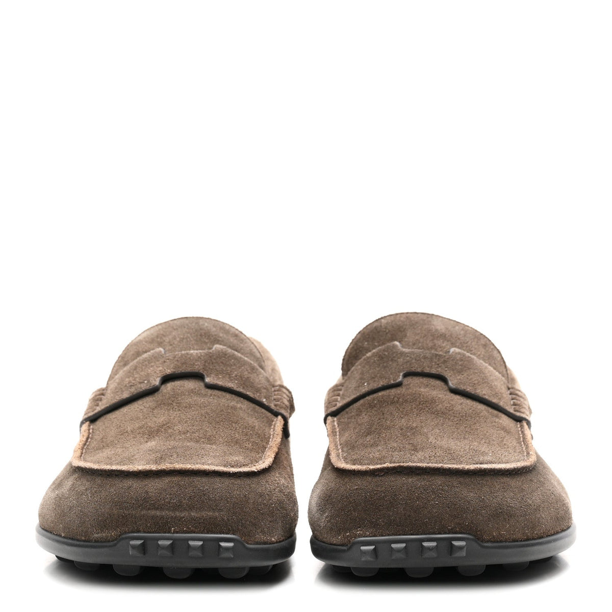 Hermes Suede Calfskin Men's Lazy Loafers 42 Ecorce