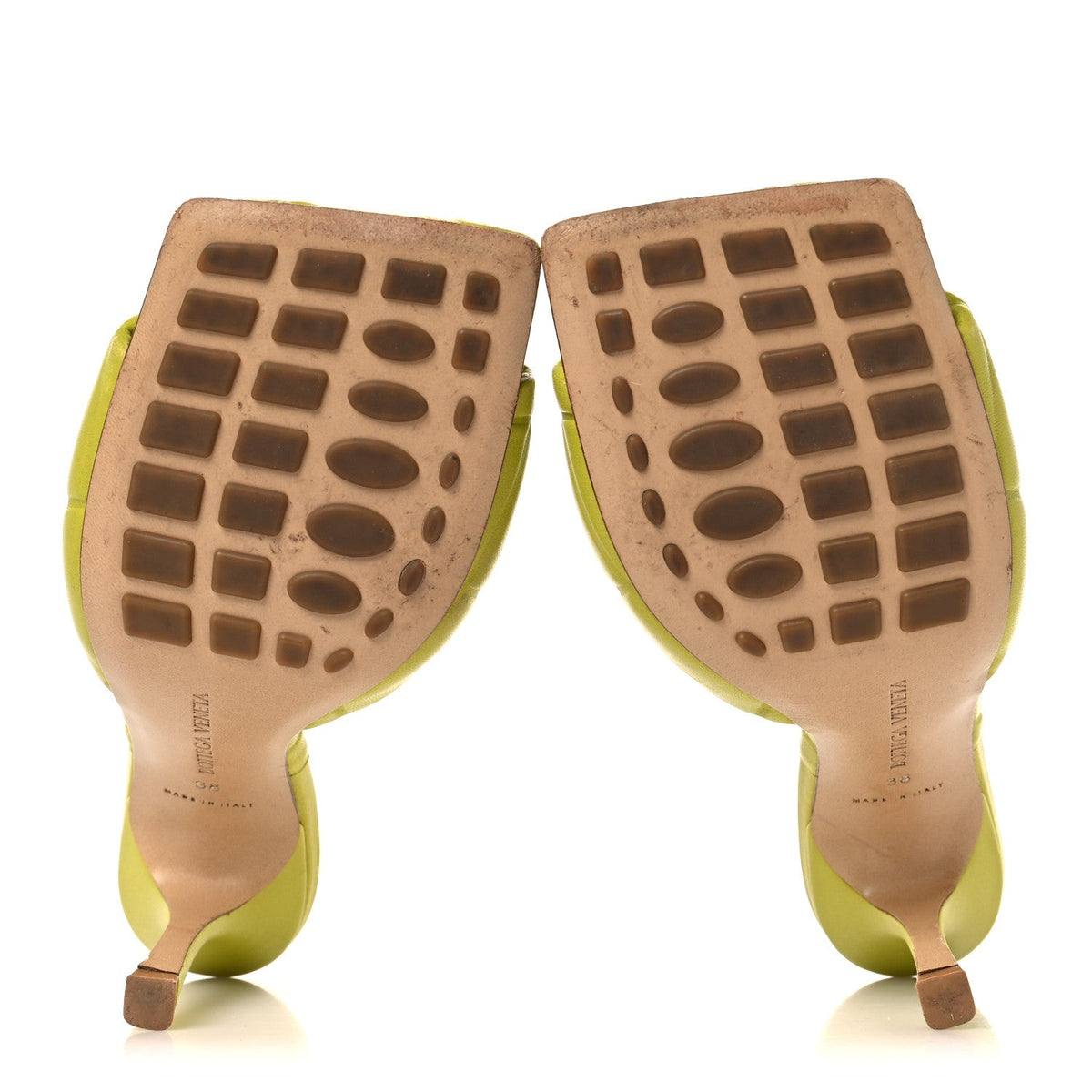 Bottega Veneta Nappa Women's Rubber Lido Mule Sandals 38 Kiwi