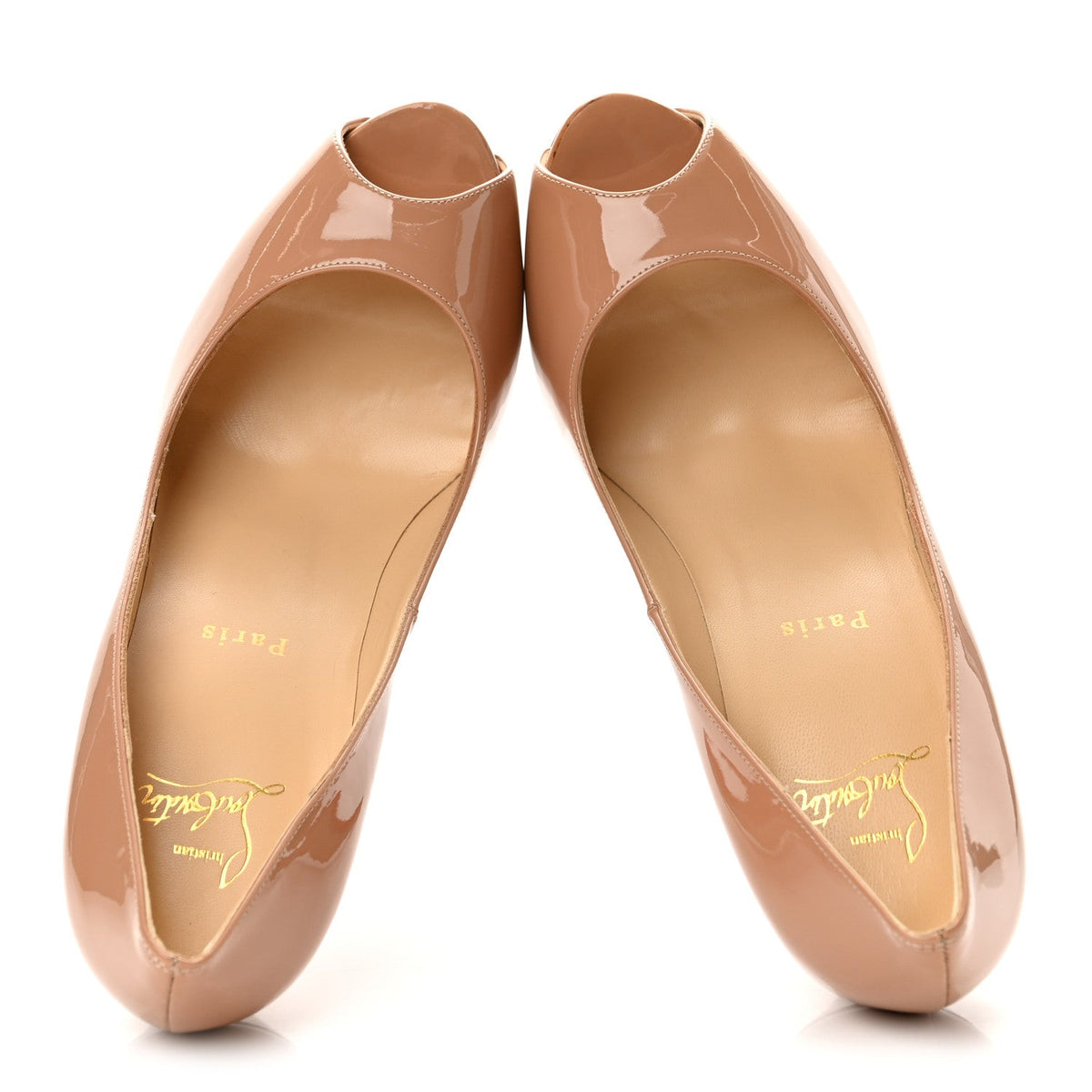 Christian Louboutin Patent Women's New Very Prive 120 Pumps 39.5 Nude