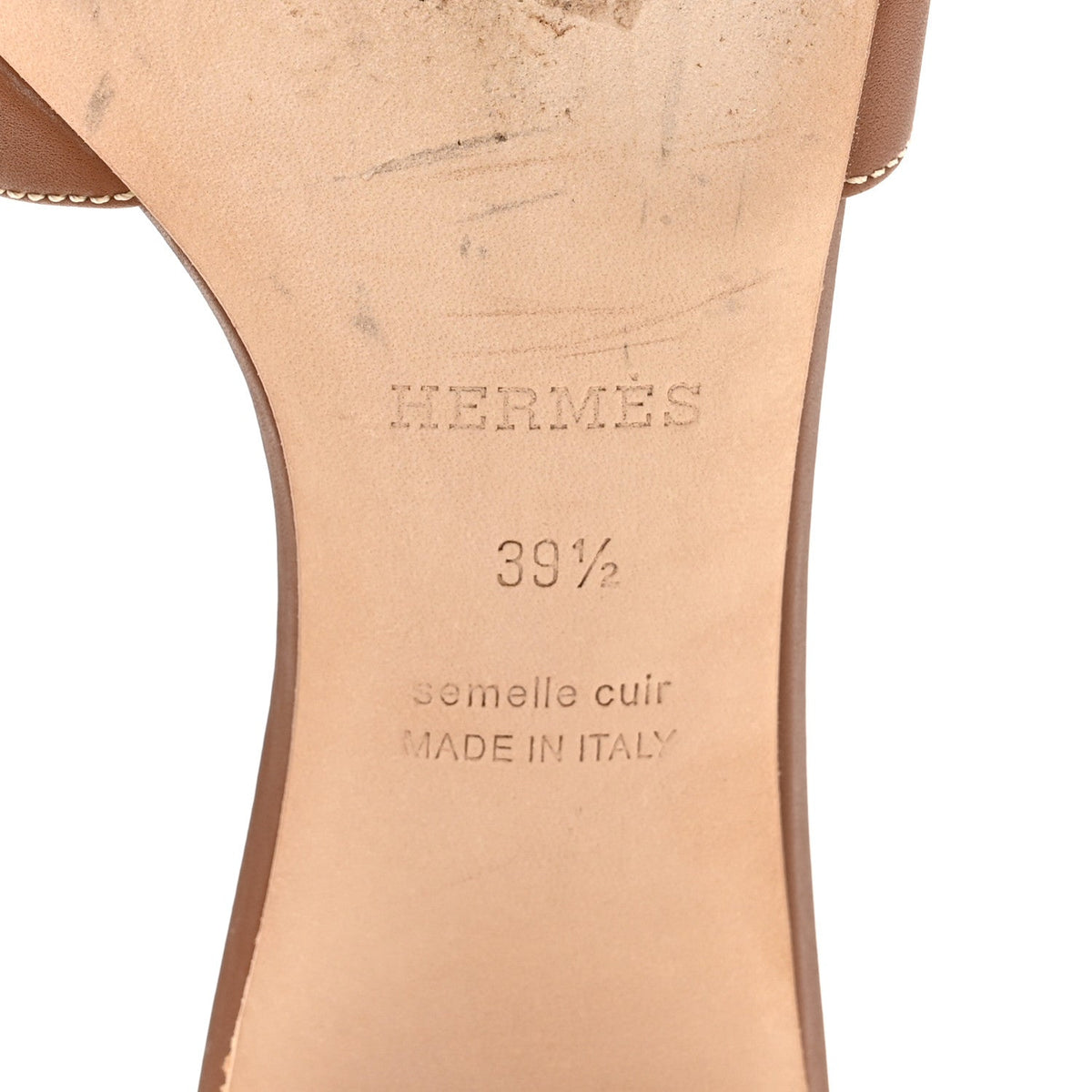 Hermes Calfskin Women's Oasis Sandals 39.5 Gold