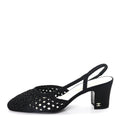 Satin Braided Slingback Pumps Black