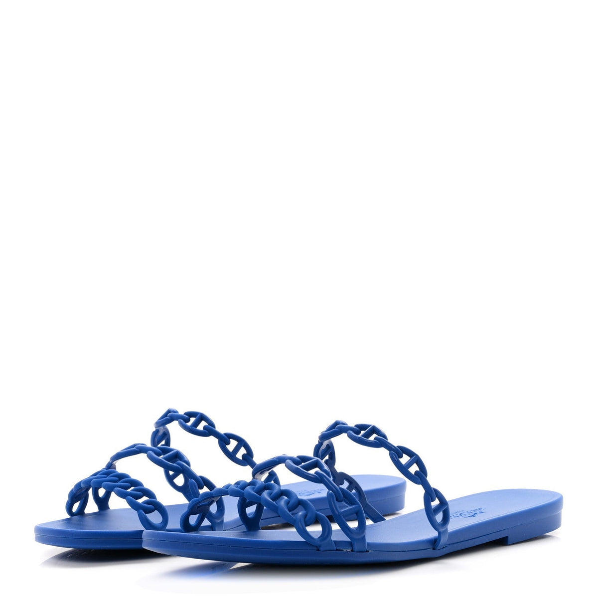 Hermes Rubber Women's Chaine d'Ancre Rivage Sandals 39 Bleu Smalt
