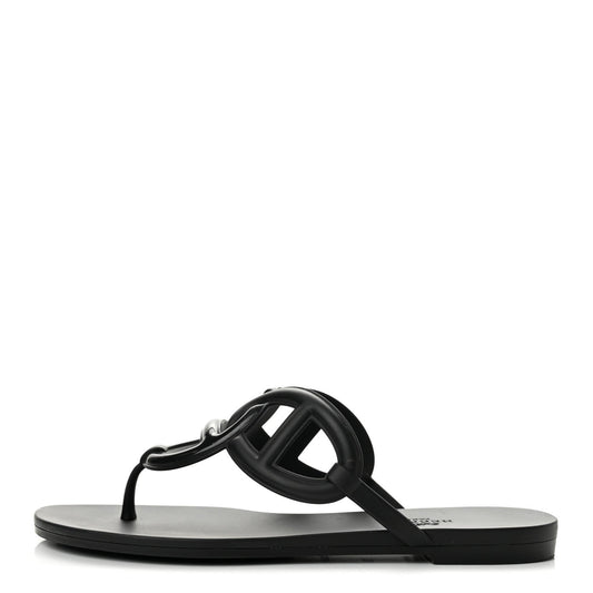 Hermès Rubber Women's Egerie Sandals 36 Black