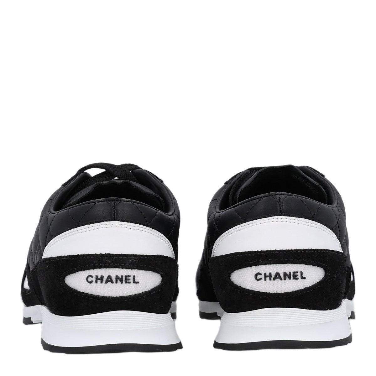 Chanel Suede Calfskin Quilted Women's Sneakers 36.5 Black