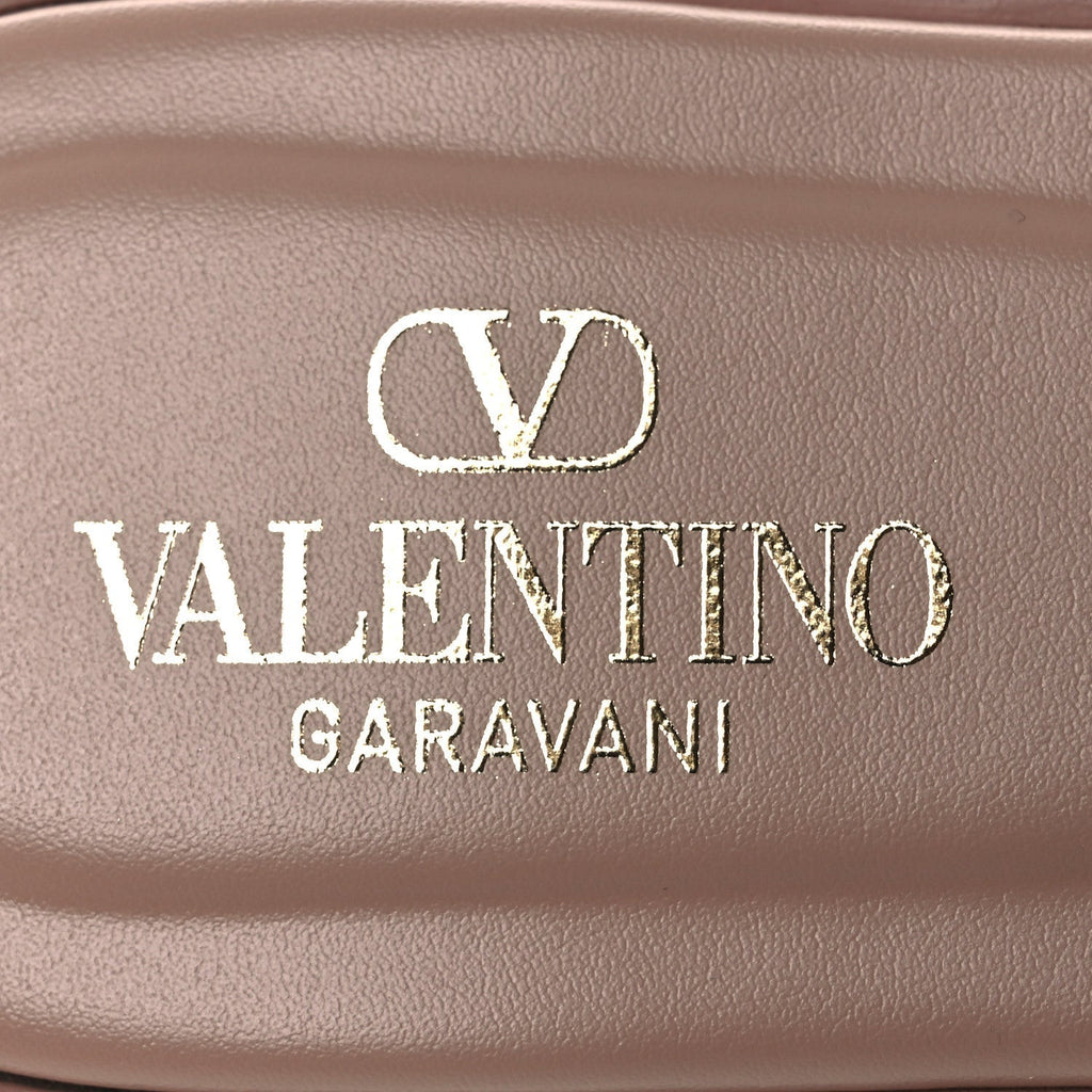Valentino Garavani Calfskin Women's VLogo Cut Out Flat Slide Sandals 36.5 Rose