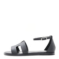 Hermes Epsom Calfskin Women's Santorini Sandals 38 Black