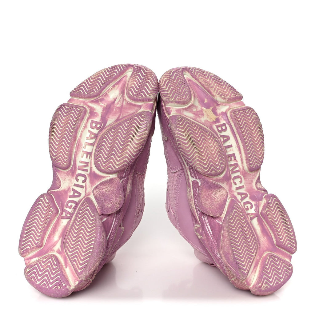 Balenciaga Fabric Mesh Women's Triple S Sneakers 36 Pink