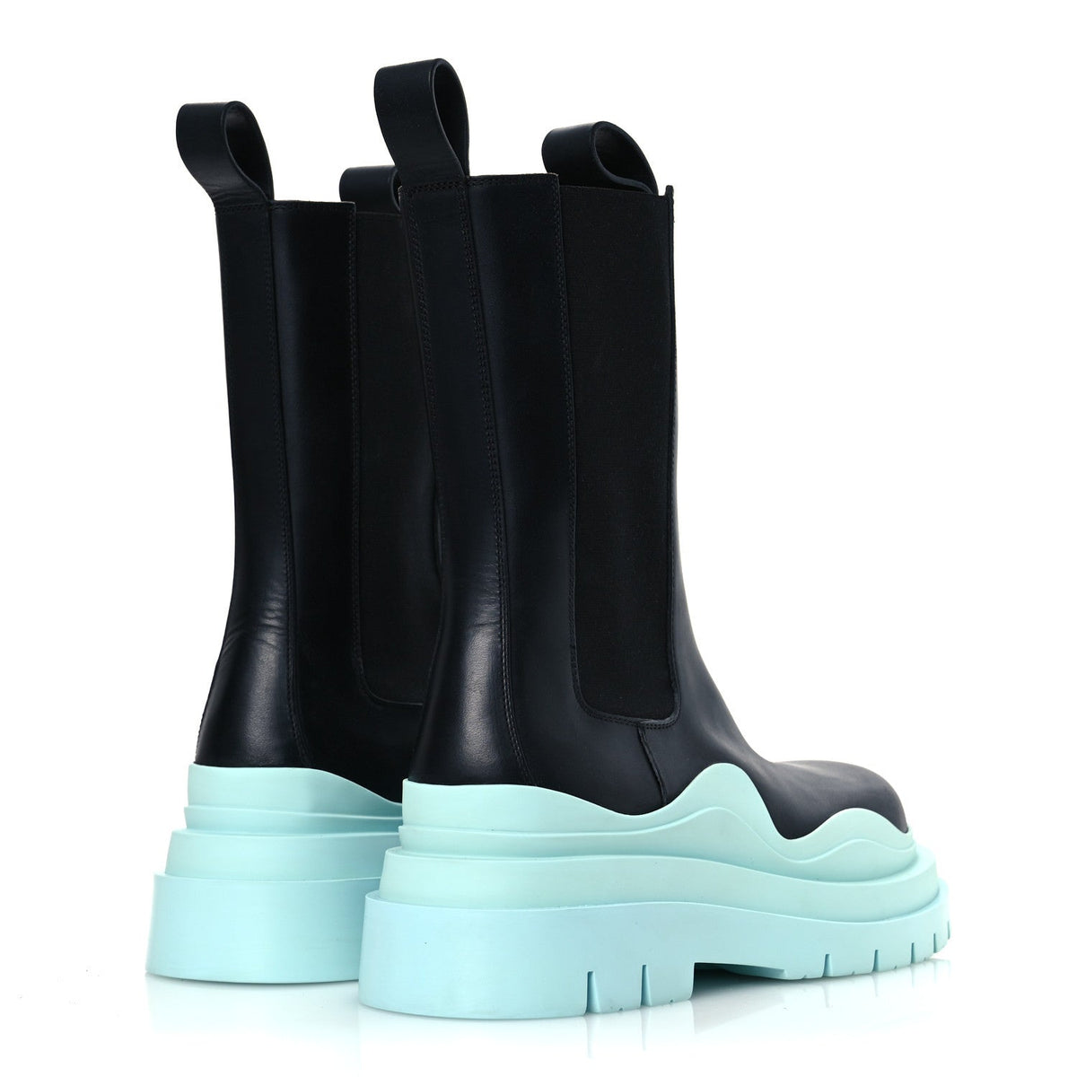 Bottega Veneta Calfskin Women's The Tire Chelsea Boots 39 Black Flannel