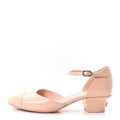 Chanel Patent Calfskin Women's Cap Toe Slingback Pumps 35.5 Light Pink