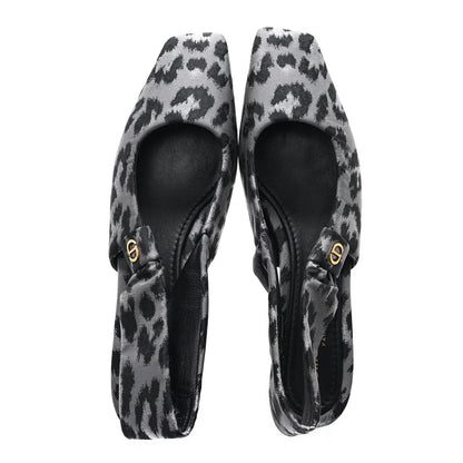 Christian Dior Nylon Women's Mizza Slingback Pumps 40 Grey Multicolor