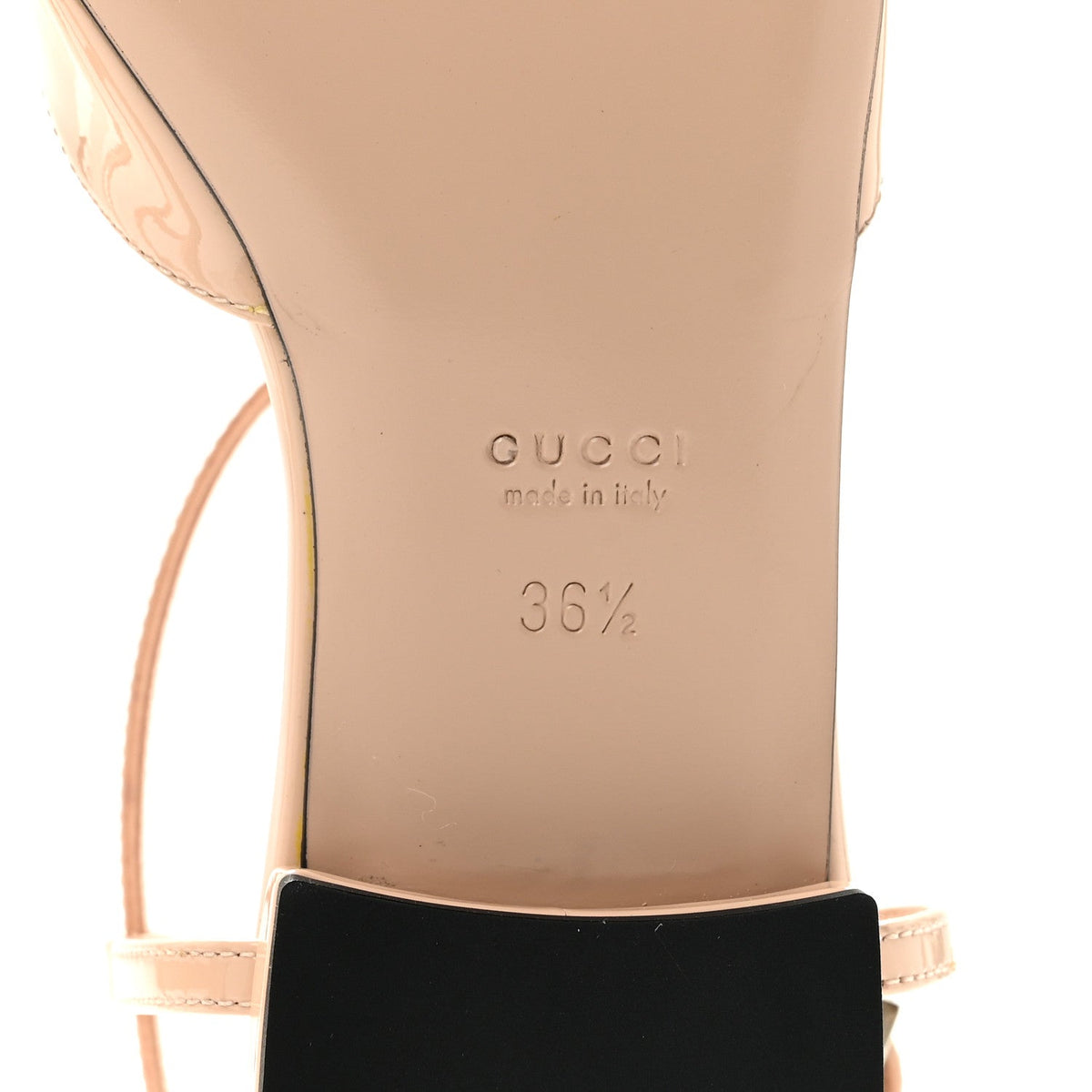 Gucci Patent Calfskin Women's Charlotte Petite GG Slingback Flats 36.5 Beige