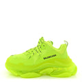 Balenciaga Fabric Mesh Women's Clear Sole Triple S Sneakers 37 Fluo Yellow