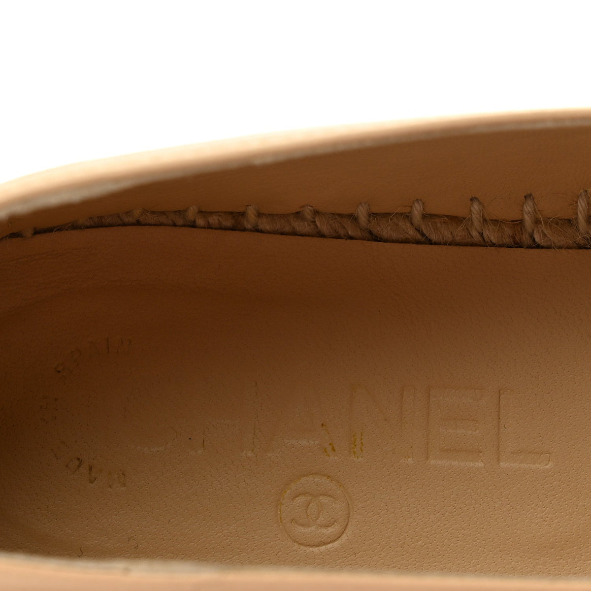 Chanel Lambskin Women's CC Espadrilles 36 Beige Black