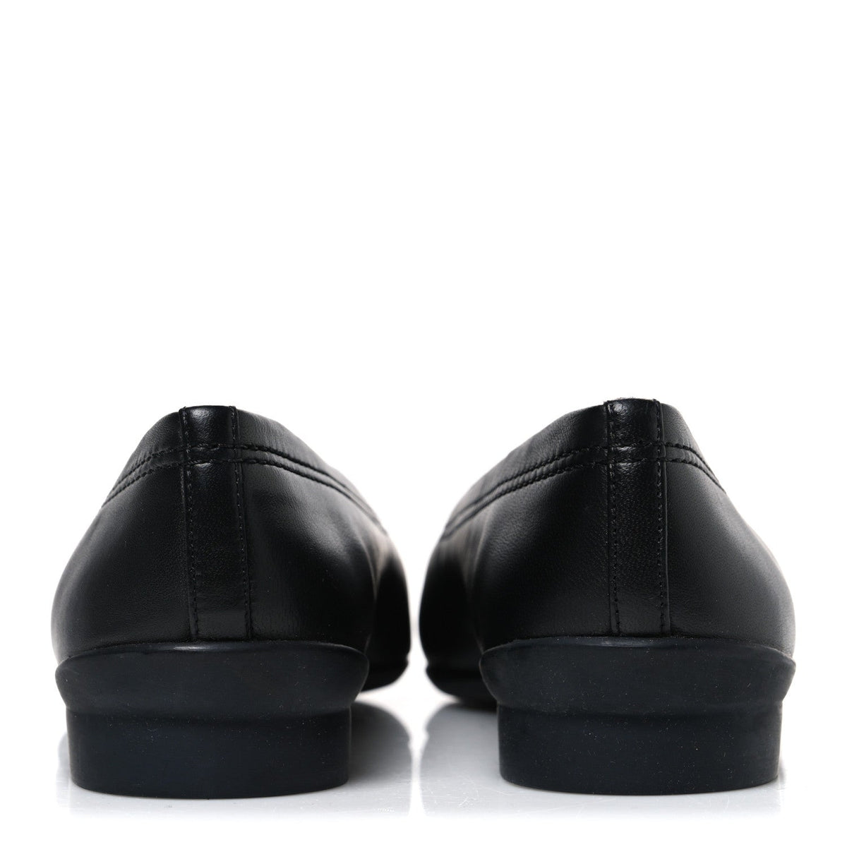 Chanel Lambskin Women's Cap Toe CC Uniform Ballerina Flats 36.5 Black