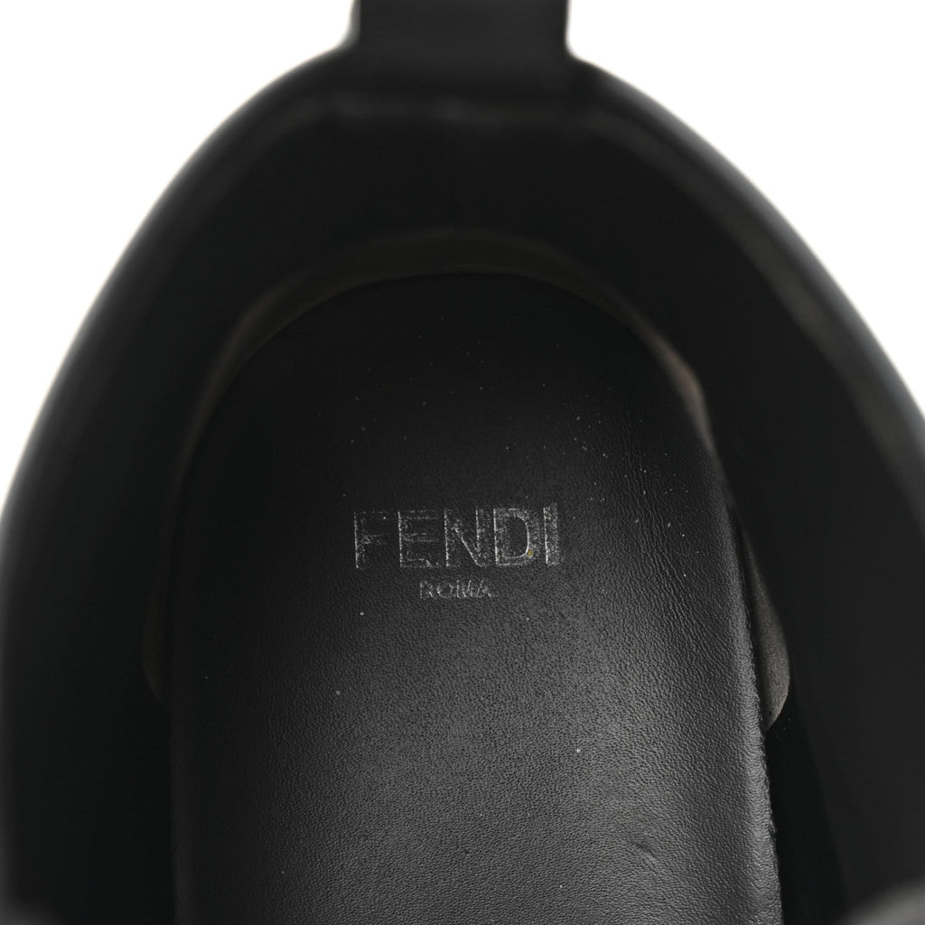 Fendi Coated Canvas FF 1974 Women's High Top Sneakers 37.5 Mogano Panna Black
