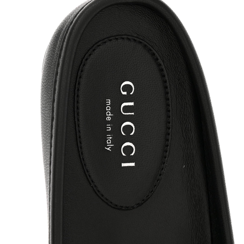 Gucci Calfskin Women's Horsebit Ballet Mules 37 Black